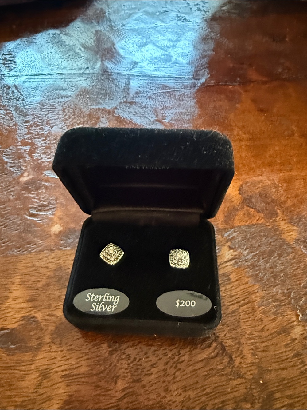 Macy's Sterling Silver 1/10 CTTW Cush Stud Earrings